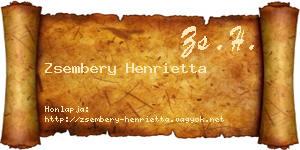 Zsembery Henrietta névjegykártya
