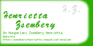 henrietta zsembery business card